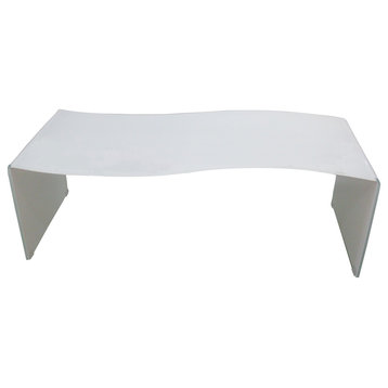 Bent Glass Coffee Table, Extra White