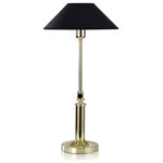 StyleCraft - Dann Foley Lifestyle Table Lamp Polished Gold Metal Black Shade - Interject some crisp, ambient light to any part of your home with the StyleCraft Dann Foley lifestyle table lamp. This refreshingly beautiful table lamp is made from a dazzling blend of glass and steel, making it perfect for a wide variety of design schemes. Use this single-light, plug-in table lamp to make your home office, living room or bedroom space warmer and brighter.