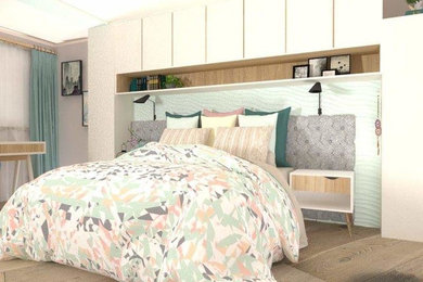 Example of a danish bedroom design in Other