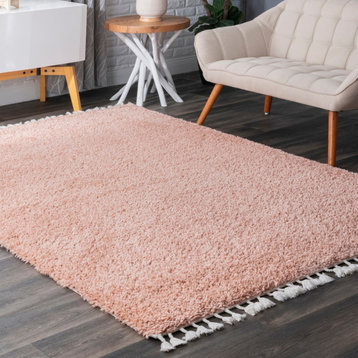 nuLOOM Katherina Casuals Shags Striped Area Rug, Pink, 6'7"x9'