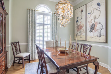 Photo of a beach style dining room in Charleston.