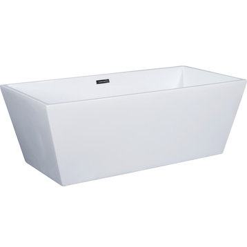 ALFI brand AB8832 67" Acrylic Soaking Bathtub for - White