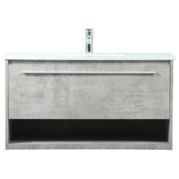 Elegant VF43536MCG 36" Single Bathroom Vanity, Concrete Gray