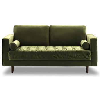 Bente Tufted Velvet Loveseat 2-Seater Sofa, Green