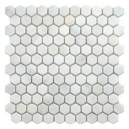 Walls and Floors - Blanco Marble Hexagon Tiles, 1 Sheet - Wall & Floor Tiles