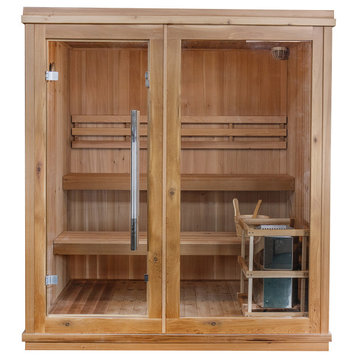Charleston 4-Person Indoor Traditional Sauna with 6 kW Harvia Heater