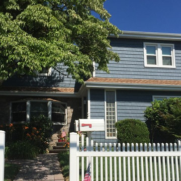Glen Cove Siding - Harbor Blue Shakes with new Windows