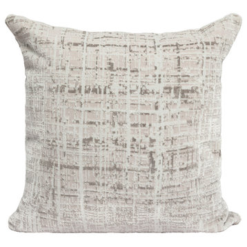 Gray/Beige Modern Abstract Acrylic Blend Throw Pillow, 20"x20"