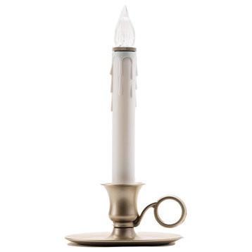 IMC Williamsburg Battery Operated LED Candle, On/Off Sensor, Pewter, 4.5" x 9"