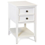 StyleCraft - Egg Shell Two Drawer Side Table 15"Wx25"H19"D - The StyleCraft Two Drawer Side Table is a simple yet functional piece that goes with many styles of decor. This two drawer side table can be used as a side table in a living room or a nightstand in the bedroom. The table features a bottom open shelf and two deep drawers, providing plenty of storage for all your things.