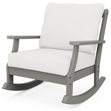 Braxton Deep Seating Rocking Chair, Slate Gray/Natural Linen