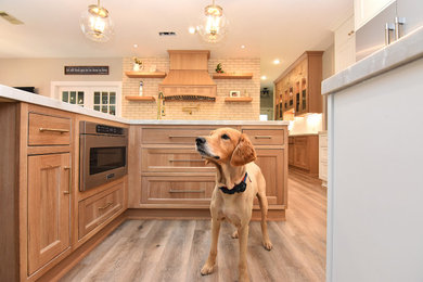 Example of a transitional kitchen design in Houston