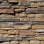 Mountain View Stone - Ready Stack, Sienna, 45 Sq. Ft. Flats - The ready stack stone panel system was designed for the do-it-yourself enthusiast, light weight and easy to install. Mountain View Stone ready stack sienna has straight lines with rugged stone texture. No experience or masonry skills are needed to install ready stack panels, and they install up to 4 times faster than your typical manufactured stone veneer. This stone is sure to add a unique beauty and elegance to your next project. Ready stack is a stone veneer panel product measuring 1.5" to 2.5" thick and therefore thinner than traditional stone siding for easier, lighter handling. All our manufactured stone veneer products are suitable for interior applications such as stone accent walls or stone fireplaces as well as exterior applications such as stone veneer siding. Mountain View Stone ready stack is available in boxes of 9 square foot flats, boxes of 6.5 lineal foot matching corners, and 150 square foot bulk crates. Samples are available on all of our brick veneer and stone veneer products.