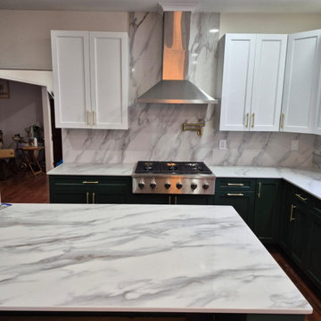 Modern Green & White Kitchen Remodel