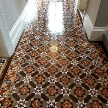 Victorian Tiled Hallway Floor Cleaned, Repaired and Sealed in Chester