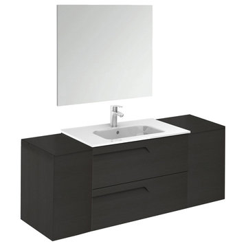 48" Nature Gray Vanity Set with Mirror and Sink Vitale by Royo, 56"