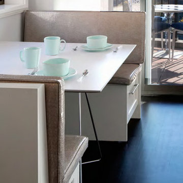 Elegantly Hip: Urban White Chic Banquette Seating