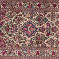 Antique Persian Kashan rug 4'3 X 6'8 - Area Rugs