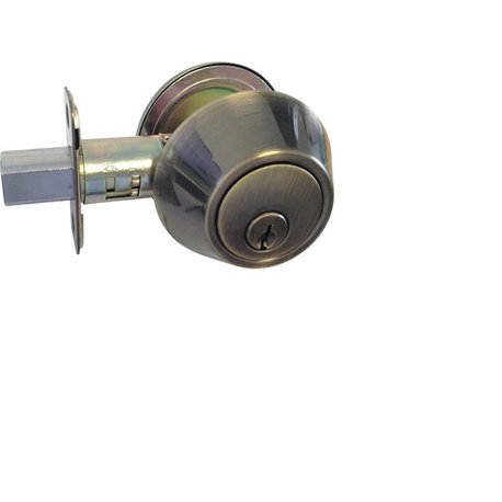 Style 835 Door Lever Handles, Antique Brass, Deadbolt