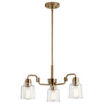 Kichler - Aivian 3-Light Industrial Chandelier in Weathered Brass - The Aivianâ„¢ 23" 3 light chandelier scoffs at clichÃ©s with its industrial-style arms in an upscale Weathered Brass finish. Its angled knurled detail is a welcome surprise. When vintage bulbs are used, this piece really comes into its own. It&#39;s both refined and edgy, making it truly one of a kind.  This light requires 3 , 75.0 W Watt Bulbs (Not Included) UL Certified.