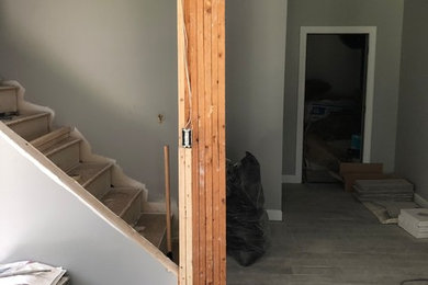 Example of a trendy basement design in Raleigh