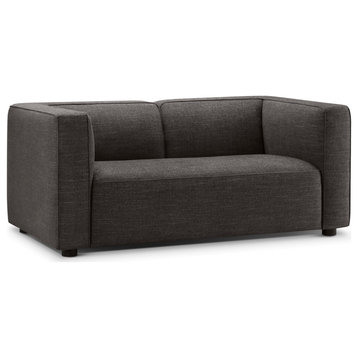 Kyle Stain-Resistant Fabric Loveseat, Grey