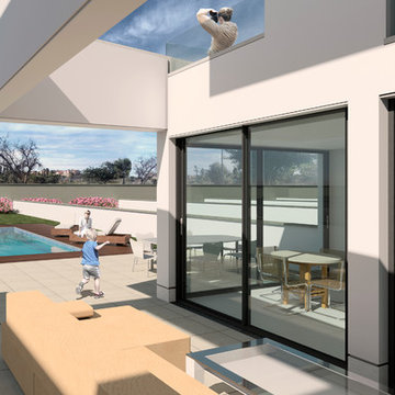 Porche vivienda K7a visto desde el interior
