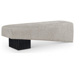 Meridian Furniture - Alora Upholstered Bench, Grey, Black Finish - Indulge in the allure of the Grey Fabric Alora Bench by Meridian Furniture. Its captivating design and luxurious Grey Fabric elevate any space with effortless elegance. Crafted with precision and durability in mind, this stunning piece becomes the focal point of gatherings, fostering moments of connection and warmth. Embrace sophistication and style with the Alora Bench, a testament to exquisite taste and timeless beauty.