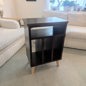 Custom Cherry Record Player Stand | Vinyl Record Storage Cabinet