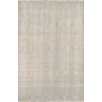Transitiona Collection Hand-Knotted Lamb's Wool Rug, 6'x9'