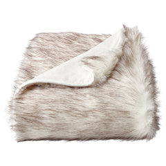 LHC Faux Chinchilla Fur Throw Blanket Contemporary Throws by Trademark Global Houzz