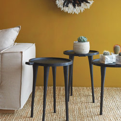 Nomad Tribe - ETHIOPIAN COFFEE-TRAY SIDE TABLE BLACK - Side Tables And End Tables