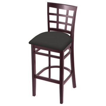 3130 25 Counter Stool with Dark Cherry Finish and Canter Iron Seat