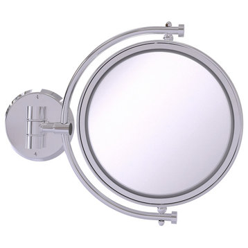 8" Wall-Mount Makeup Mirror, Polished Chrome, 4x Magnification