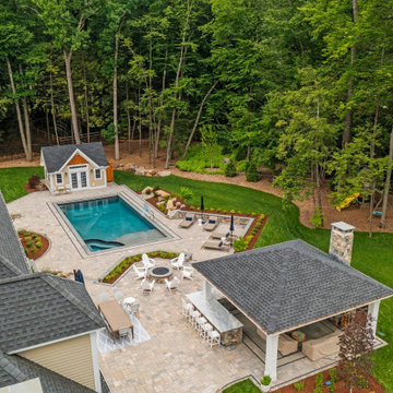 Simsbury, CT Rectangular Pool with Landscaper Clarke Landscapes