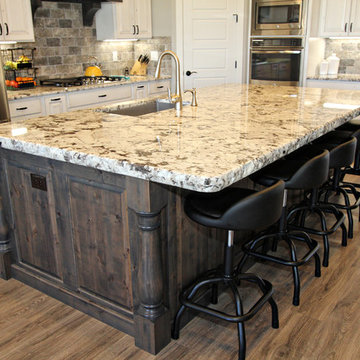 White Painted Kitchen with Knotty Alder Accents, Kimberly ID