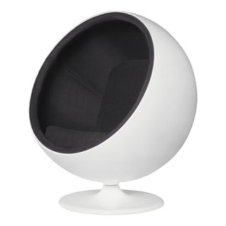 Aviator Egg Pod Easy Chair - Genuine Leather - Polished Aluminum Ovalia