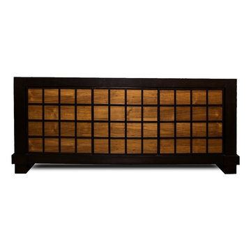 MODERN GRID PANEL DOOR CREDENZA