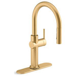 Kohler - Kohler Crue Pull-Down 1-Handle Kitchen Sink Faucet, Moderne Brass - Crue Pull-down single-handle kitchen sink faucet