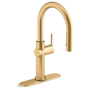 Kohler Crue Pull-Down 1-Handle Kitchen Sink Faucet, Moderne Brass