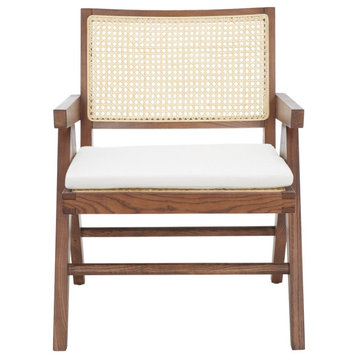Safavieh Couture Colette Rattan Accent Chair, Walnut/Natural