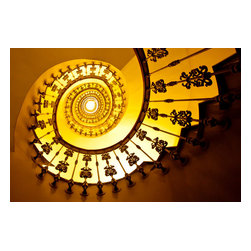 Douglas Page Photographic Arts - Spiral Stair,  Canvas Giclee, 18"x12" - Prints And Posters