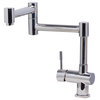 Solid Brushed Stainless Steel Retractable Single Hole Kitchen Faucet, Polished Stainless Steel