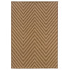 Key West Indoor and Outdoor Chevron Tan and Light Tan Rug, 7'10"x10'10"