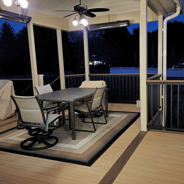 TimberTech Tigerwood/English Walnut Deck & Porch with Raso Power Screen & Patio