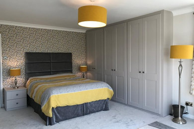Design ideas for a contemporary bedroom in Cambridgeshire.