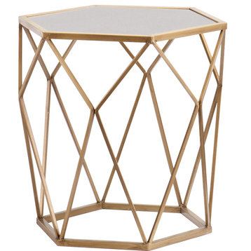 Joelle Geometric Accent Table - Gold