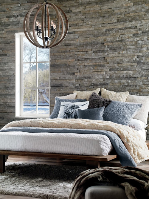 Rustic Gray  Bedroom  Design  Ideas  Remodels Photos Houzz 