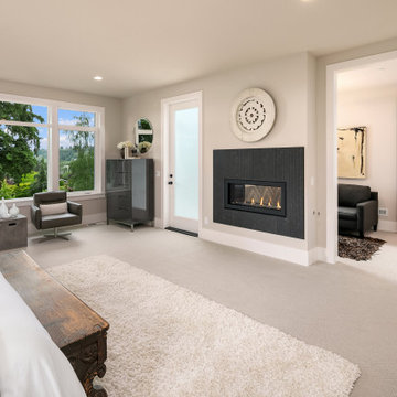 Two-Sided Fireplace in Master Bed