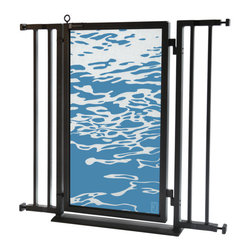Fusion Gates - Fusion Gate with Healing Waters Design, Black, 32"-36" - Baby Gates And Child Safety
